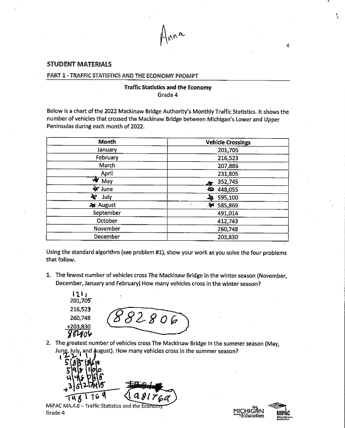 A3 Student1 page 1 MA 4 6
