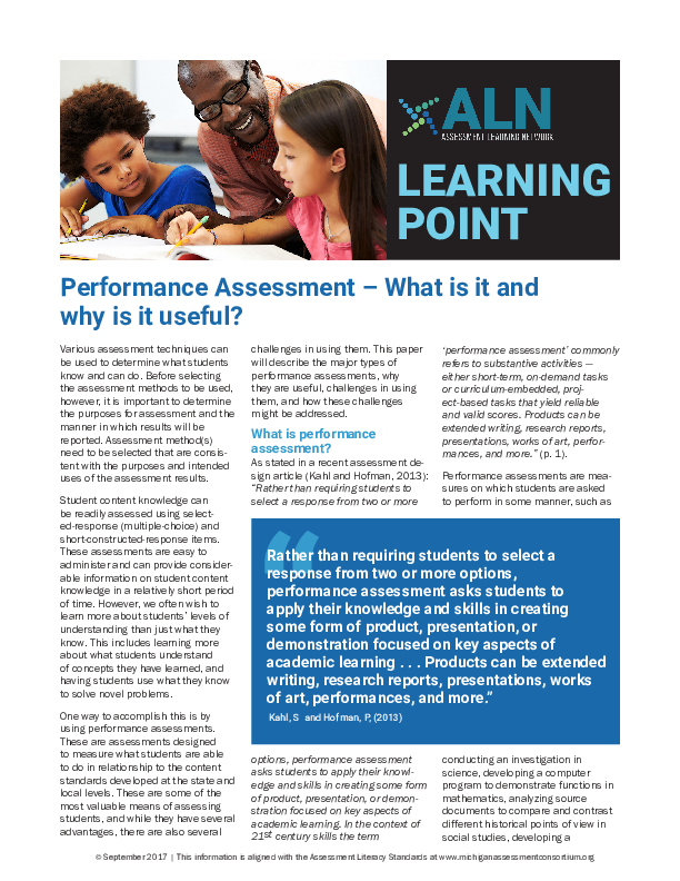 Oct2017 ALN Learning Point Performance Assessments 1